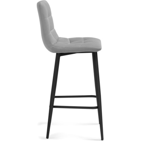Baric stool for metal/velor, black/light gray 43x42x93 cm-2