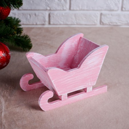 Wooden Kashpo 20 × 12 × 13 cm "Sanka", pink brush give beautifully