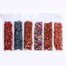 Glass chips for epoxy resin, set of 6 colors, weight 1 color - 5 g