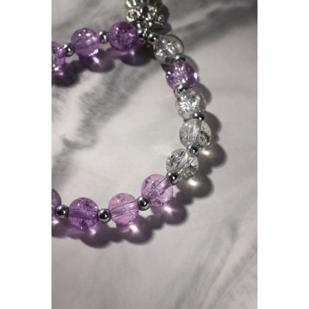 Bracelet "Joy" owl, white-lilac color, d = 7-3