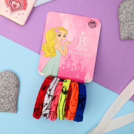 Hair gum "Sport" (set 6 pcs) strips, 3.8 cm, mix
