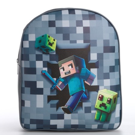 Baby backpack for a boy Textile "Pixels", 28x24.5x8 cm-2