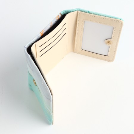 Women's wallet on the button, green color-2