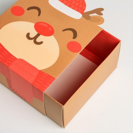 Folding box "Olenenok", 15 x 15 x 8 cm, new year-2