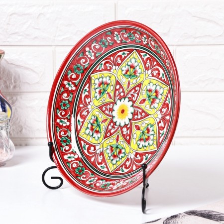 Largan Rishtan ceramics "Flowers", 25 cm, red-2