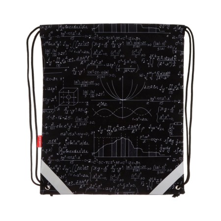 A bag for shoes 440 x 365 mm, Erich Krause, density 300D, with a reflective strip, Algebra, black-1