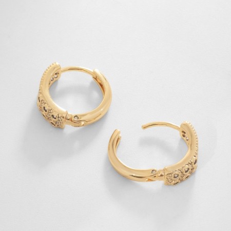 Cooping earrings admiration, white color in gold, d = 1.5 cm-2