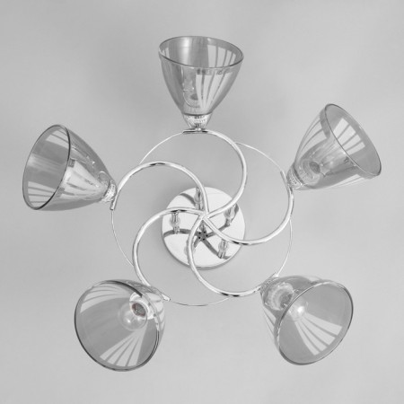 Causte "Poli" 5x60W E27 chrome 58x58x24cm-3