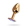 Anal traffic jam, metal, golden, with an amethyst crystal, 7 cm, d 2.8 cm, 50 g