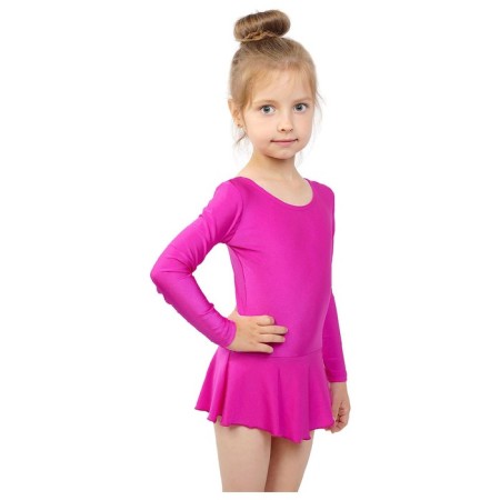 Grace dance gym swimsuit, with a skirt, with a long sleeve, p. 32, lilac color-1
