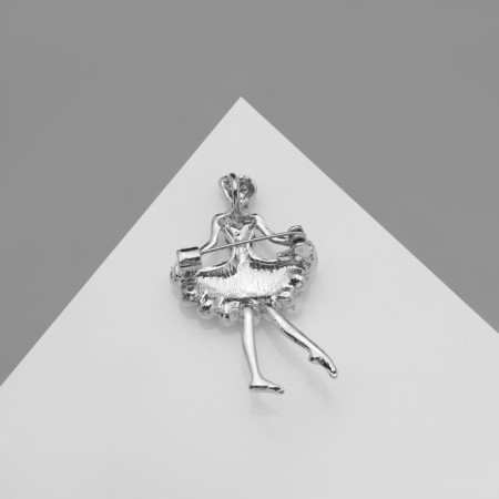 Brooch "Ballerin", white-sapferian color in silver-1