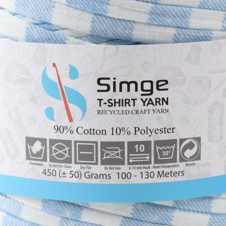 Knitted yarn secondary 90% cotton, 10% p/e, 100m/450 ± 50 g (blue-blue strip)-3