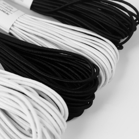 Hat elastic band, 2 mm, 10 ± 0.5 m, 4 pcs, black/white color-1