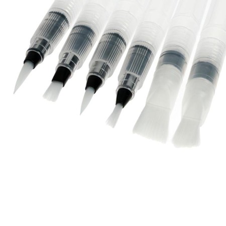 A set of nylon brushes, calligraphic, 6 pieces, with a piston mechanism-3