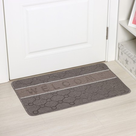 Welcome moisture rug “Welcome. Molecule ", 48 × 78 cm, gray color-3
