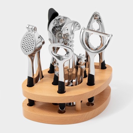 Set of kitchen tools Shapes, 6 items, on a stand