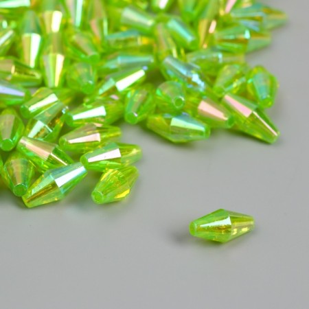 Beads for creativity Plastic "Rhombus Crystal Holography Greens" set 20 grams 0.6x0.6x1.2 cm