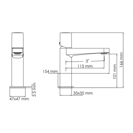 Wasserkraft Naab 8603 shell mixer, single -leaf, 28 mm cartridge, brass-7