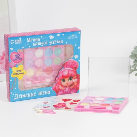 Set of cosmetics "Zepfirka": shadows 12 colors, tattoos-1