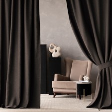 A set of curtains with a sequer of selection, size 2x150x270 cm, chocolate color