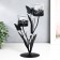 Summary Metal for 2 candles "Butterflies with Crystal balls" black 9.5x9.5x25.5 cm