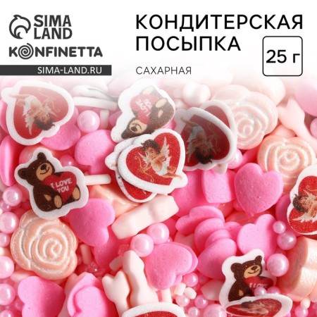 Sprinking Figure: “Hearts and roses”: white, pink, red, 25 g.