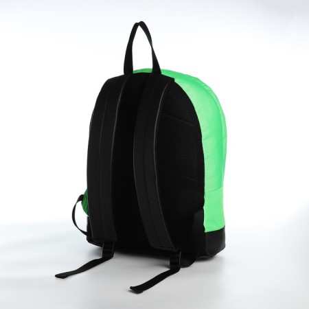 Backpack from textiles on lightning, Erich Krause, 1 pocket, green color-3