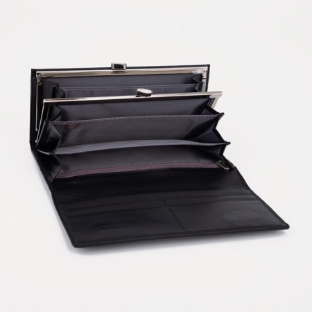 Women's wallet on magnets, black color-2