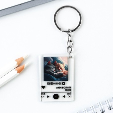 Key keychain Acrylic player "Half of my", 3.5 x 10 cm-2