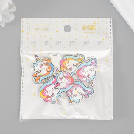 Decor for creativity tree "Unicorn head" set of 10 pcs 2.4x3 cm-3