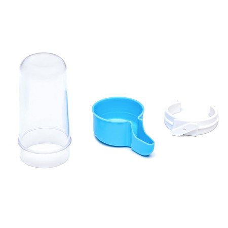 Bird drinker 6 x 13.5 cm, 240 ml, blue/white-6