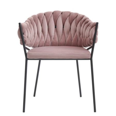 Lind chair, 600 × 530 × 770 mm, velor, pink color-3