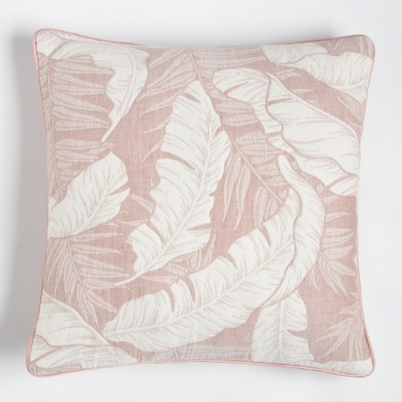 Pillowcase decorative Ethel "feathers" beige color 40x40 cm, 100% cotton-1