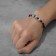 Bracelet "Skull Mini" red beads, black and white color, d = 6 cm