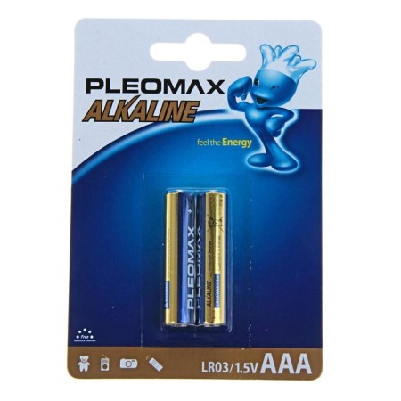 Battery Alkalin Pleomax, AAA, LR03-2BL, 1.5V, blister, 2 pcs.