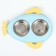 Metal dual bowl on a plastic base 34 x 28 x 5 cm, blue