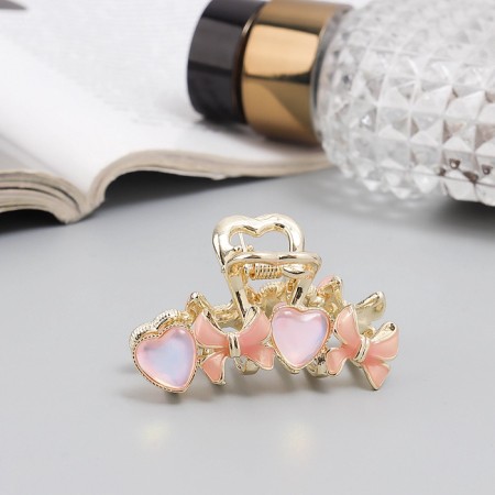 Hair crab "Chloe Galant" heart bows, 4.5 cm, gold-2