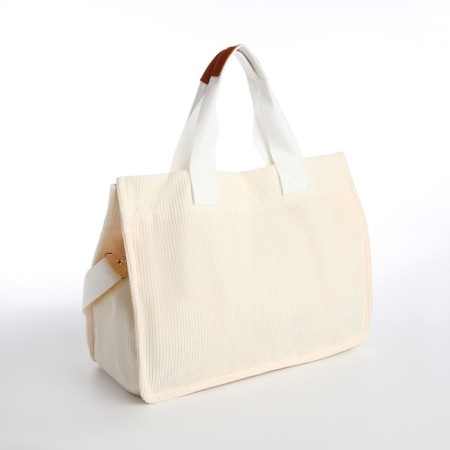 Youth bag with zipper, milk color-4