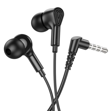 Hoco M102 headphones, wired, vacuum, microphone, 1.2 m, black-2