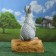 Garden figure "Bunny on a log" Gray, 45cm