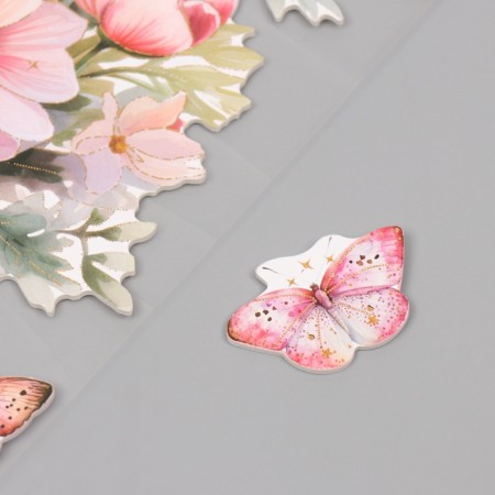 Interior plastic sticker "Pink bouquet" 40x31 cm-2