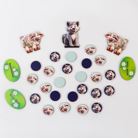Table game with checkers "Wolf and sheep"-6