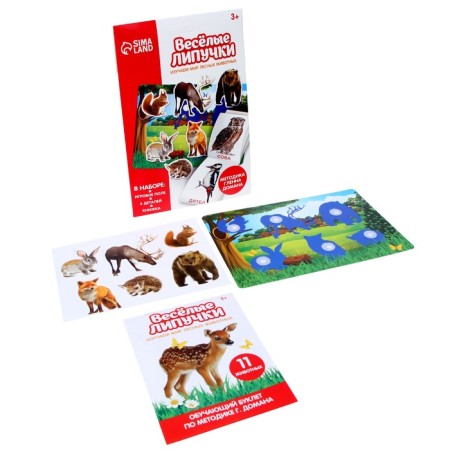 Velcro game “Study the world of forest animals”, Doman's technique-1