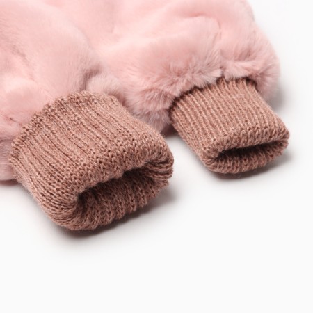 Mittens for the girl double, pink/mix, size 12-3