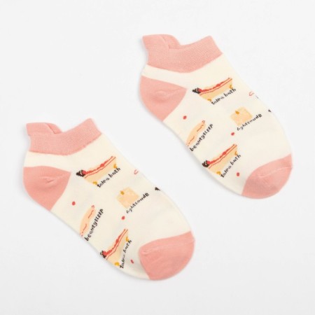 Women's socks minku "drawings", pink color, size 36-39 (23-25 ​​cm)