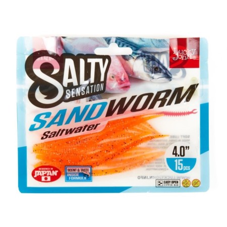 Enough artificial worms LJ Salty Sensation Sandworm 4.0in (10.16)/F29 15pcs.-2