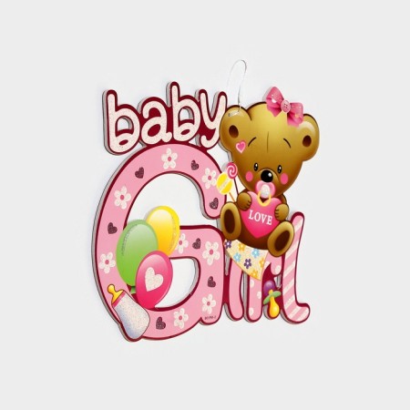 Decorative decoration (suspension) "Baby Girl" 30x25 cm, col. pink-2