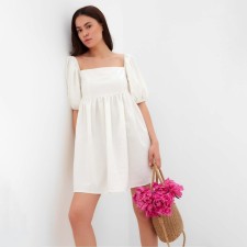 Women's dress with voluminous sleeves MIST Summer Time, White, p. 46