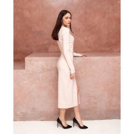 Women's dress Midy Mist, size 50, beige color-1