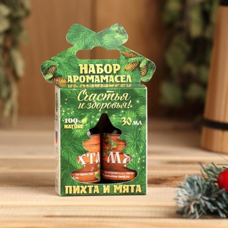 Set: 2 aromatic fir and mint "Happiness and Health!"-2